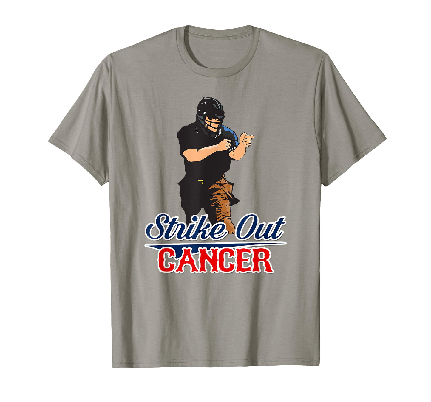 StriKe Out Cancer T-Shirt Trendy Baseball Umpire Support T-Shirt
