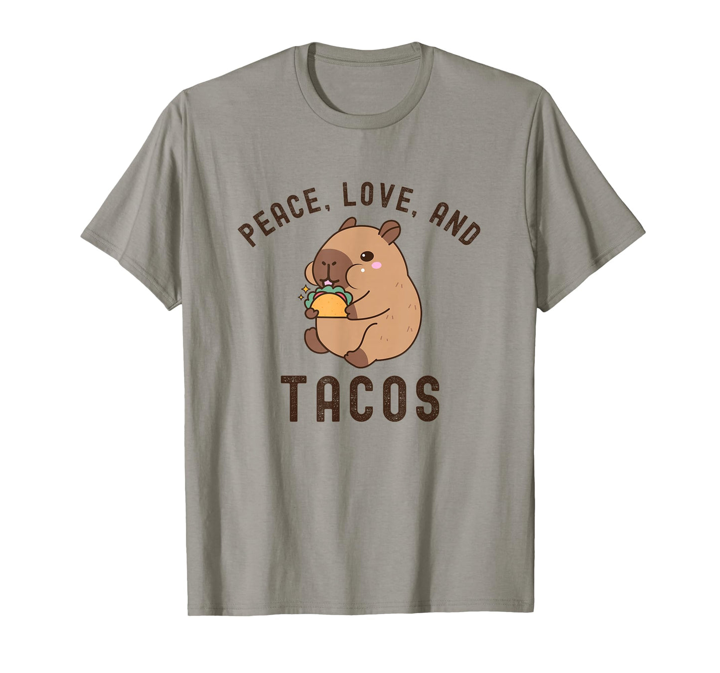 Tacos Foodie Cute Capybara Eating Mexican Food Vintage Retro T-Shirt