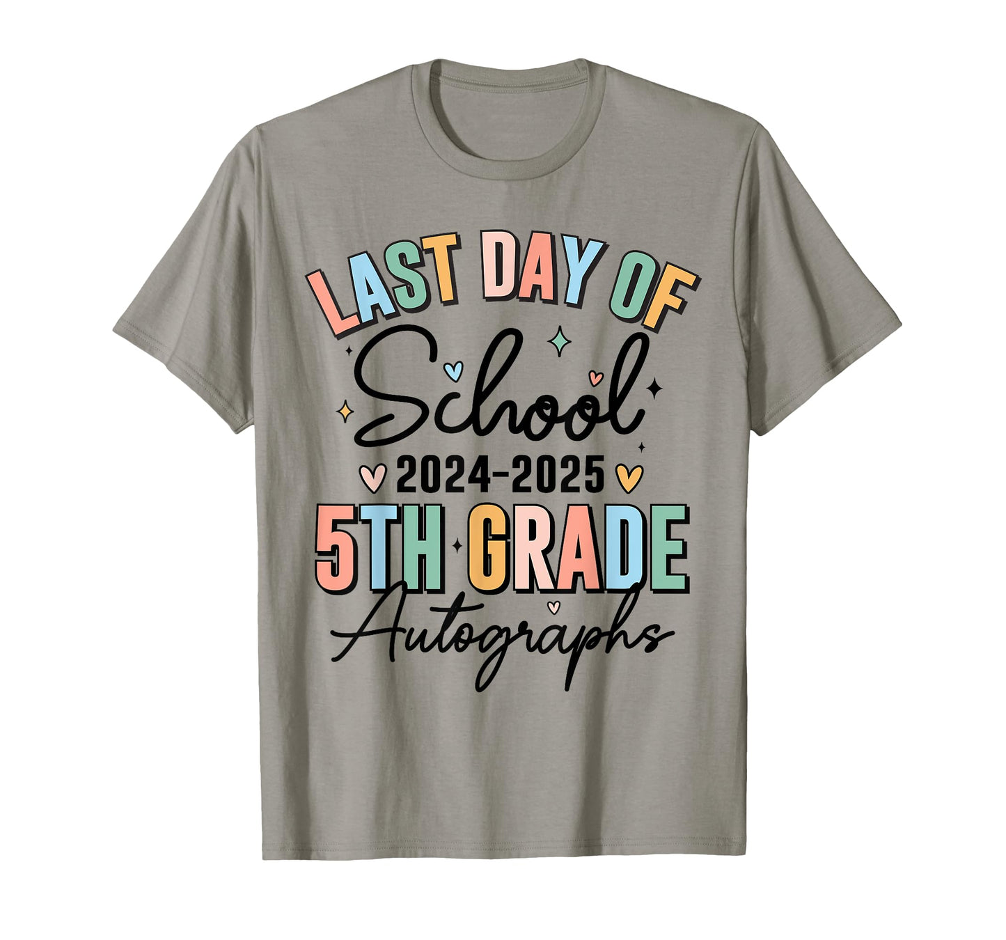 Last Day of School Autograph 5th Grade Graduation Boys Girls T-Shirt