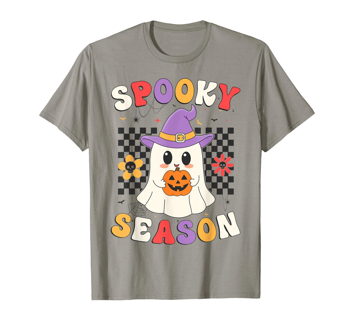 Spooky Season Witch Ghost Pumpkin Groovy Halloween Costume T-Shirt