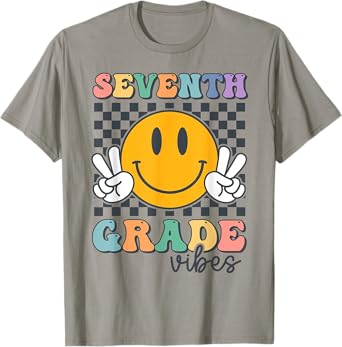 Seventh Grade Vibes Cute Smile Back To School 7th Grade Team T-Shirt