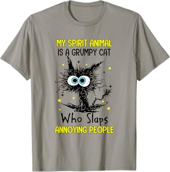 Vintage My Spirit Animal Is A Grumpy Funny Cat T-Shirt