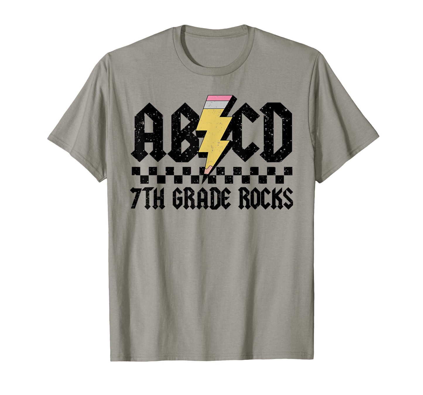 7th Grade Rock and Roll Letters ABCD Alphabet Back To School T-Shirt