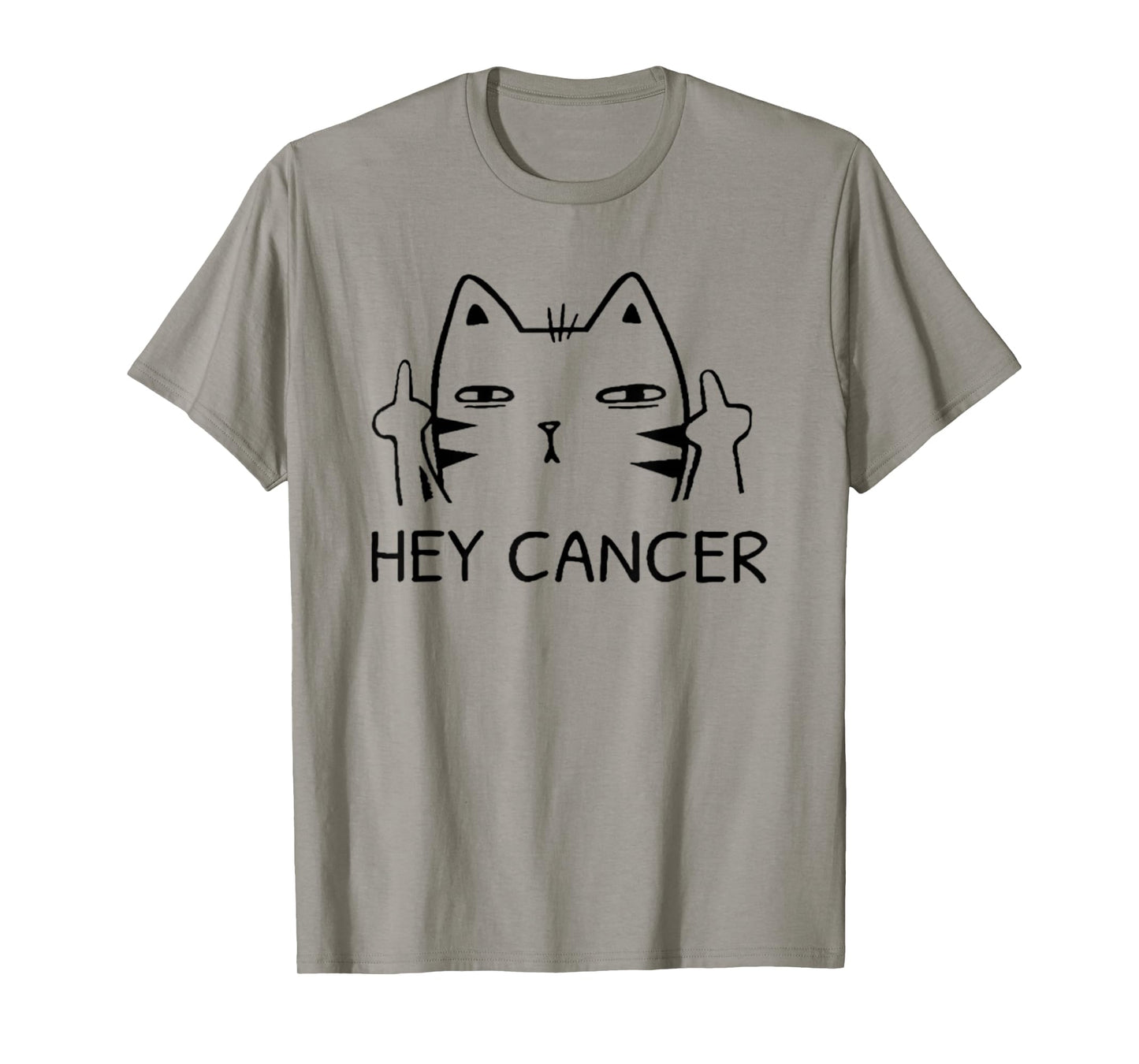 Hey Cancer F Funny Cat Middle Finger T-Shirt