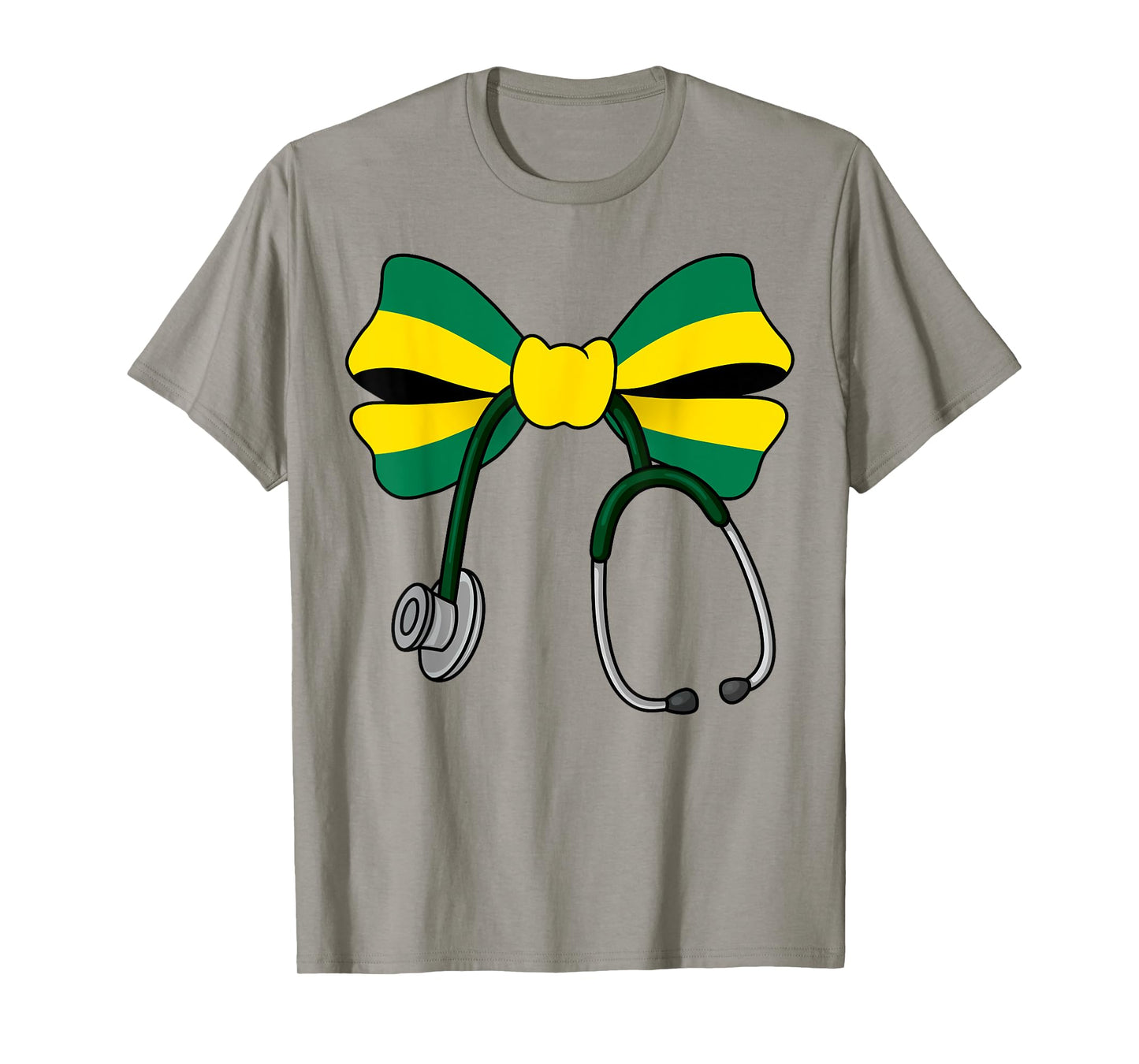 Jamaican Coquette Nurse Bow Jamaica Flag Jamaican Nurse T-Shirt