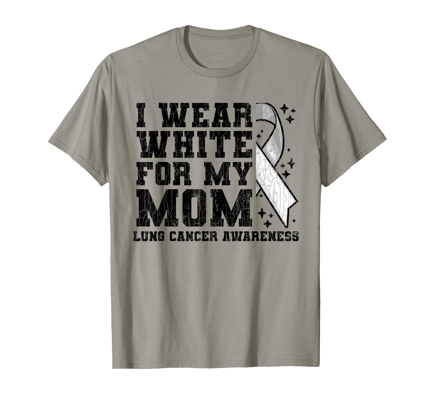 Lung Cancer Awareness White Ribbon Mum Gift T-Shirt