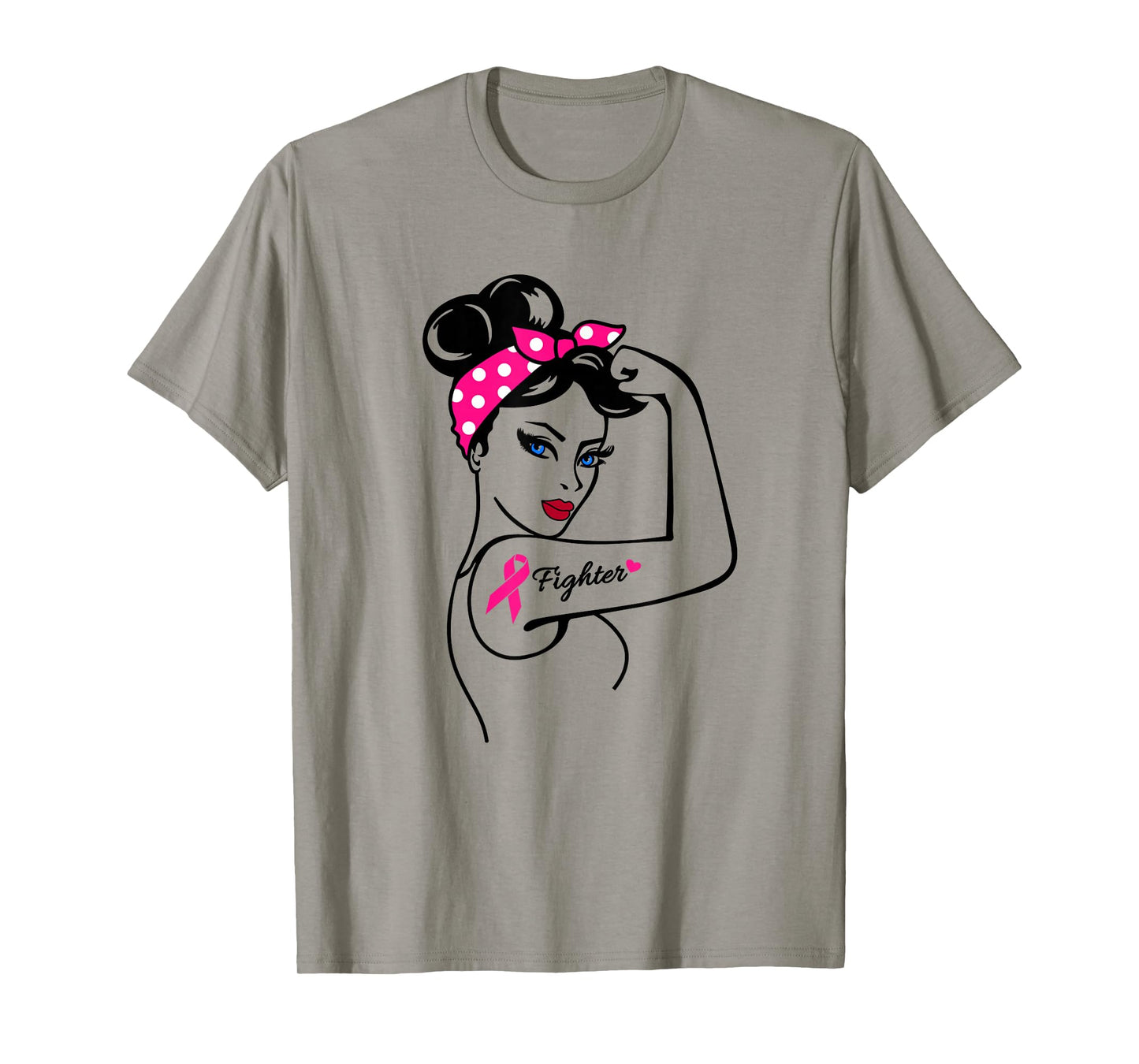 Fighter Rosie The Riveter Breast Cancer Awareness T-Shirt