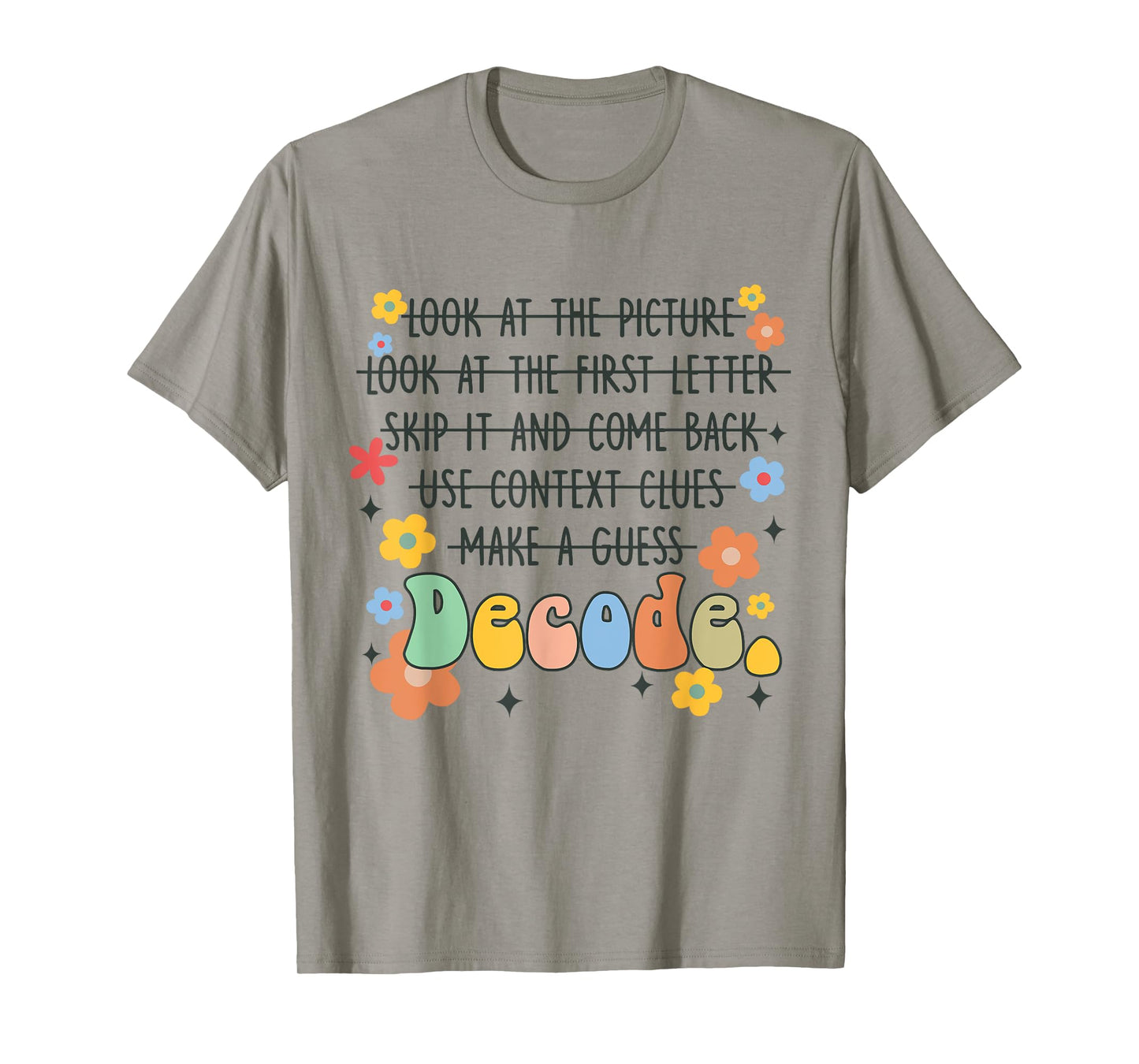 Reading Teacher Science Of Reading Literacy Groovy Decode T-Shirt for Men Women