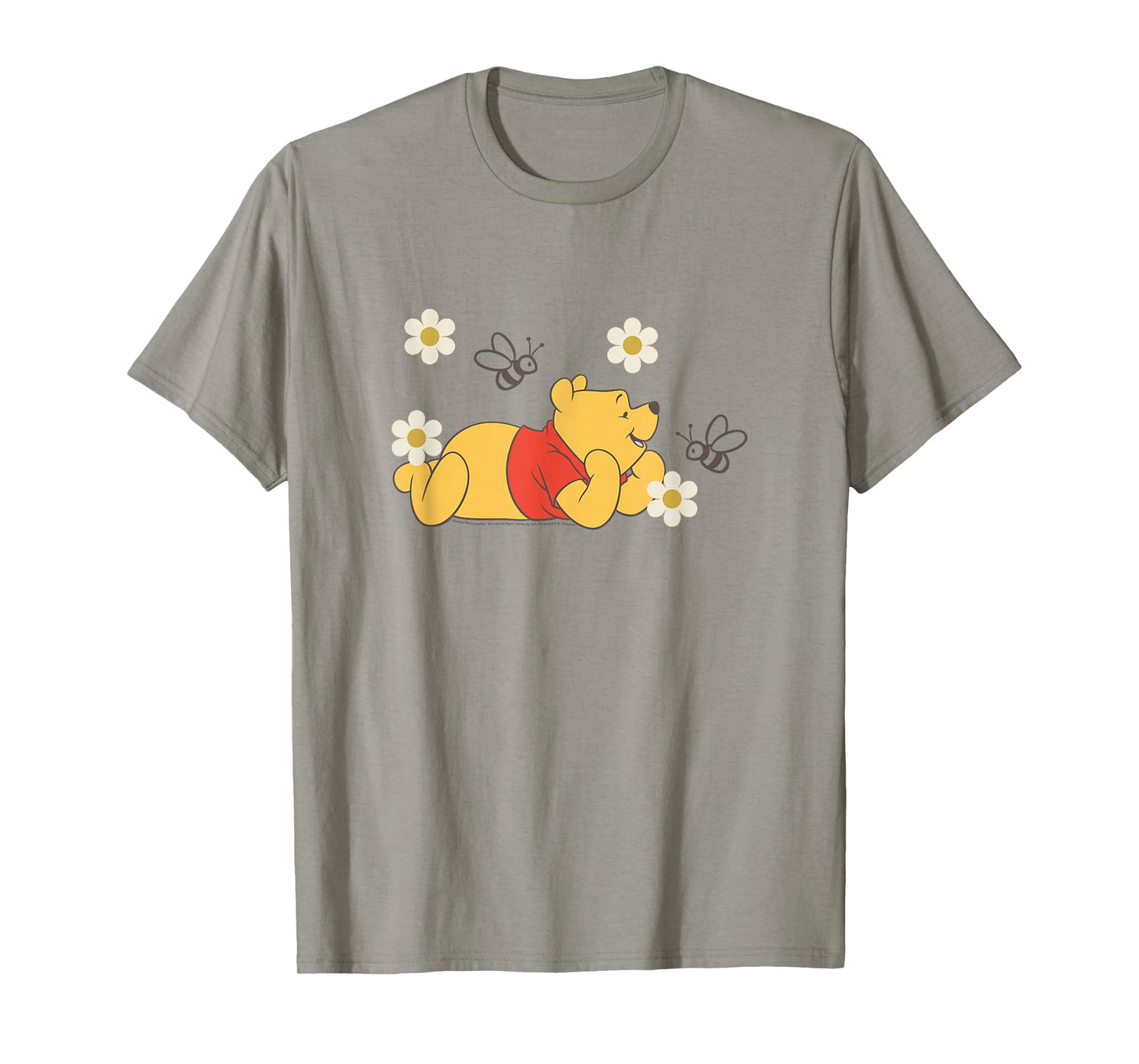 Disney Winnie The Pooh In Nature With Bees Floral Portrait T-Shirt