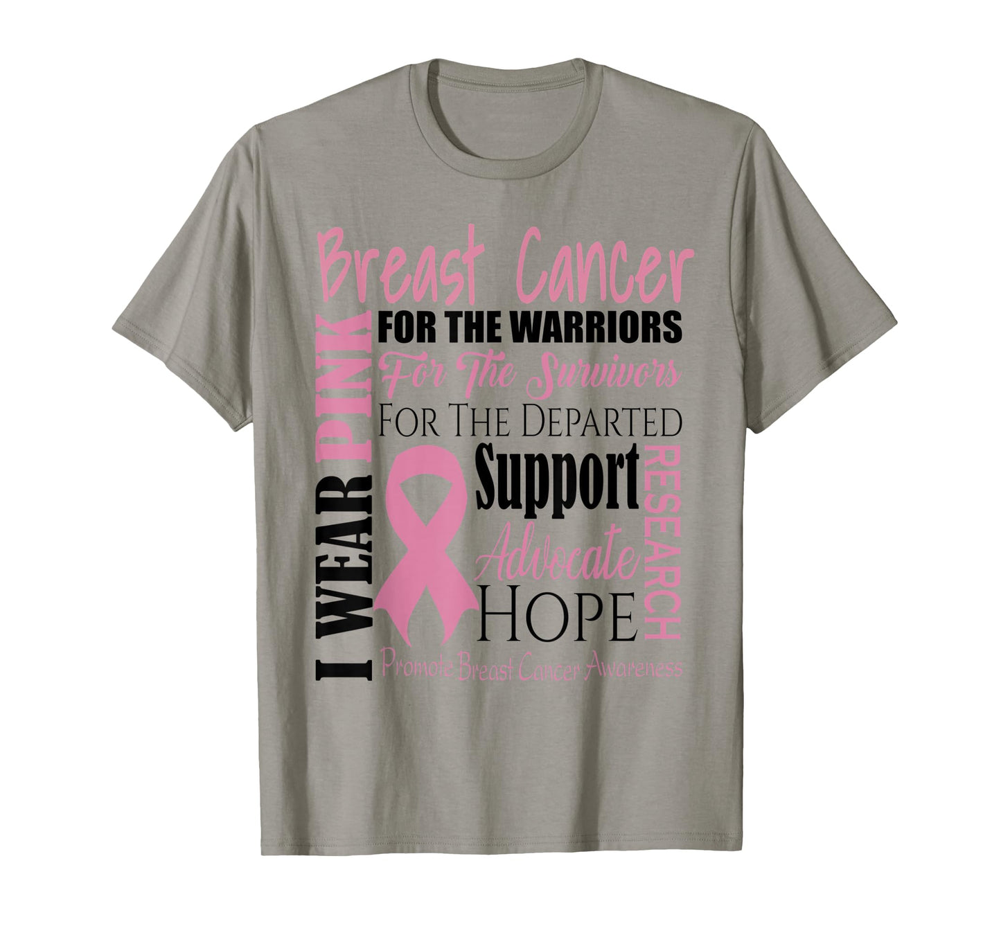 Breast Cancer Warrior Pink Ribbon Fighter Support Hope Gift T-Shirt