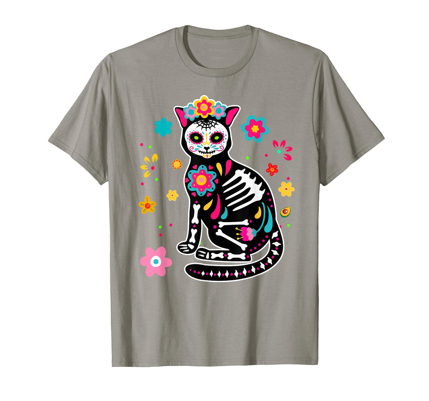 Dia de Los Muertos Cat Shirt Mexican Sugar Skull Day of Dead T-Shirt for Men Women Kids