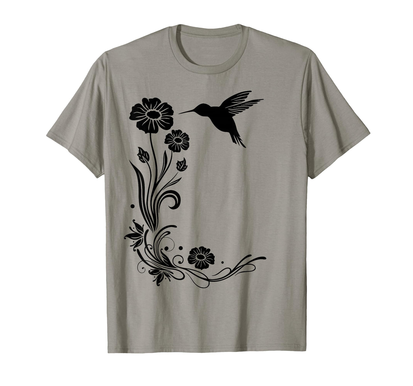 Summer Shirt. Hummingbird with flowers Colibri. T-Shirt