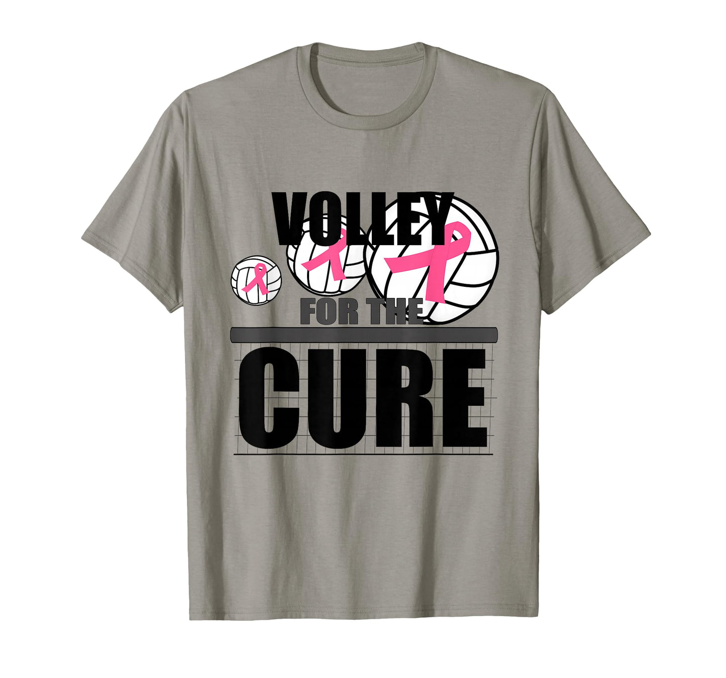 Volleyball Breast Cancer Pink Ribbon Volley for the Cure T-Shirt