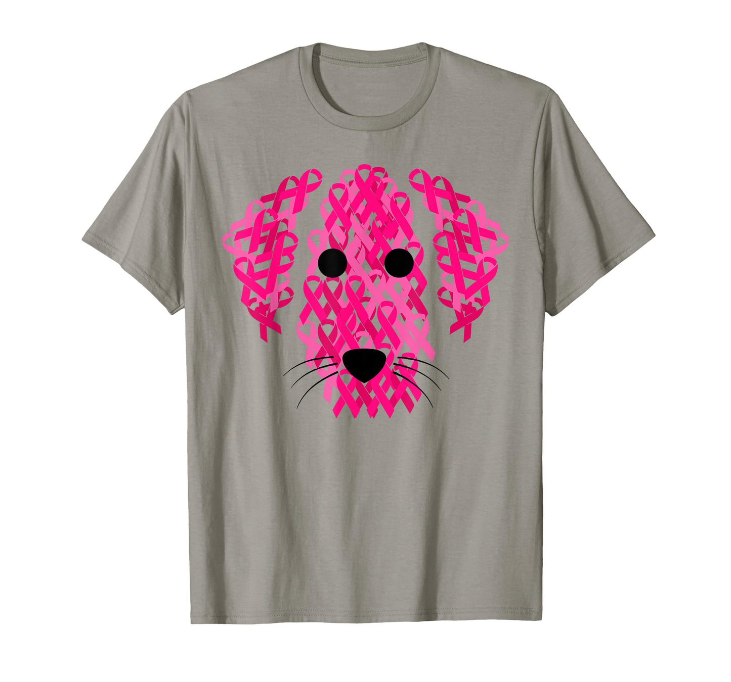Dog Pink Ribbon Breast Cancer Awarenesss T-Shirt