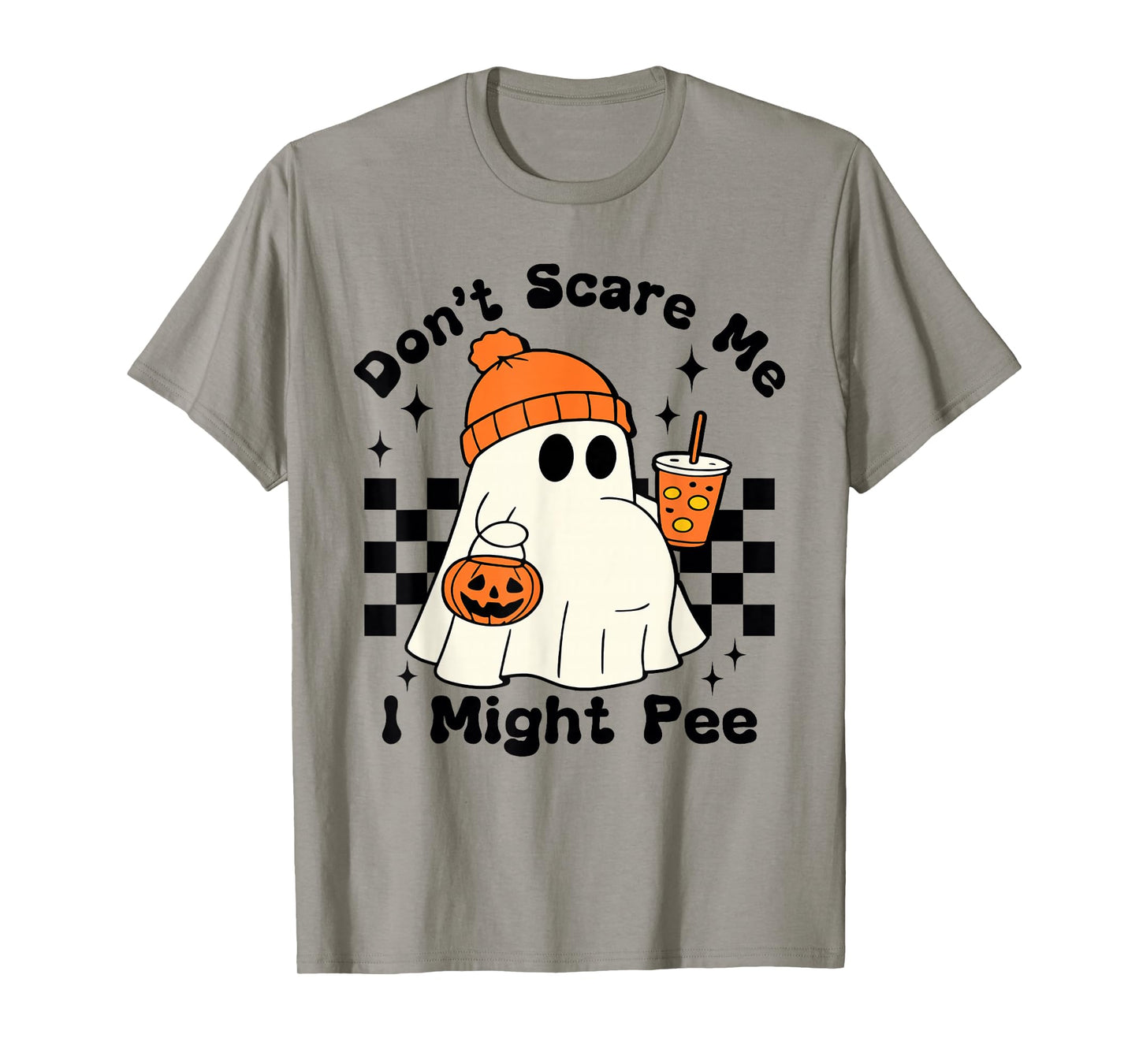 Don't Scare Me I Might Pee Funny Halloween Pregnant Ghost T-Shirt
