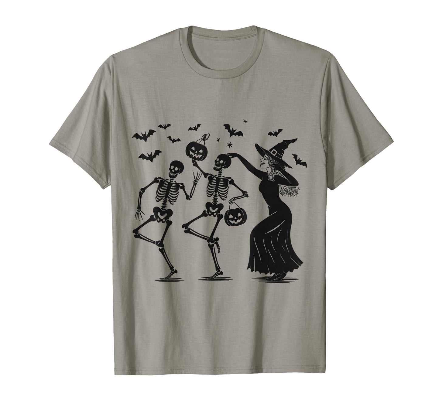 Dancing Skeletons & Witch Halloween Party Design T-Shirt