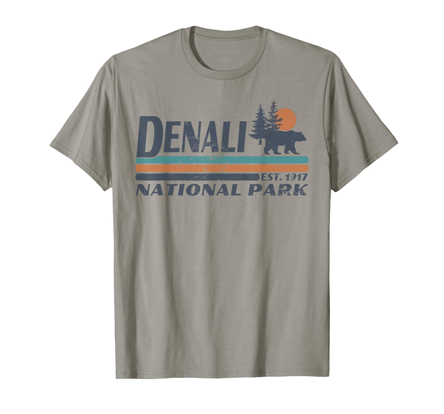 Men Women Retro Denali National Park Mountains Hiking T-Shirt
