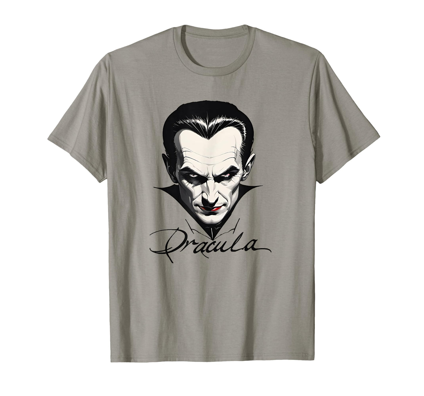 Bram Stoker Vampire Novel Character Dracula Portrait and Signature T-Shirt