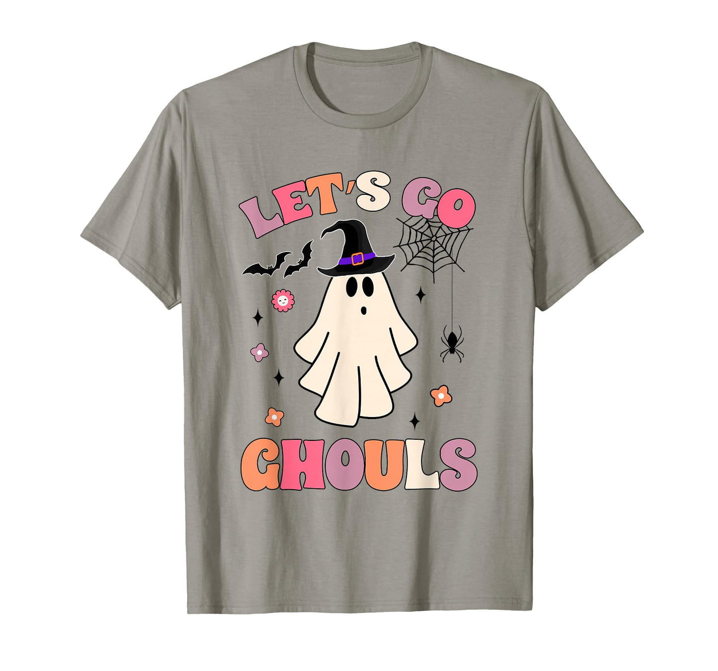 Funny Ghost Spooky Halloween Costume Groovy Let's Go Ghouls T-Shirt