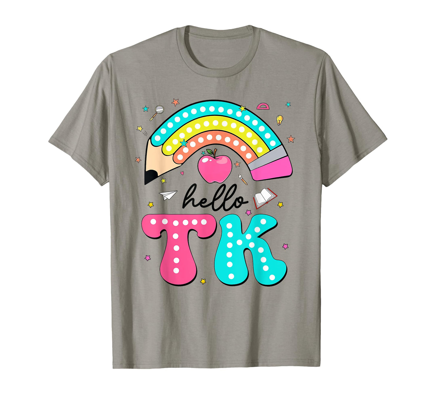 Hello TK Colorful Pencil Rainbow Back To School T-Shirt