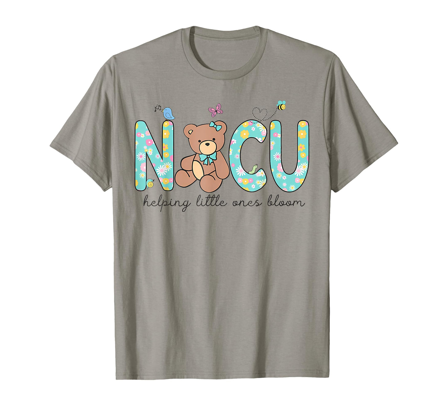 NICU Bear Spring NICU Nurse Helping Little Ones Bloom Work T-Shirt