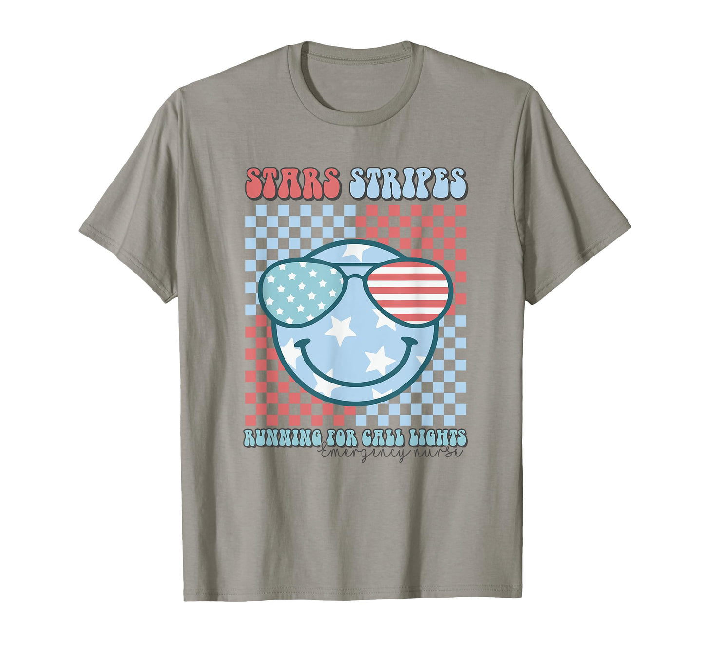 ER Nurse 4th Of July Emergency Room Groovy Smile Patriotic T-Shirt