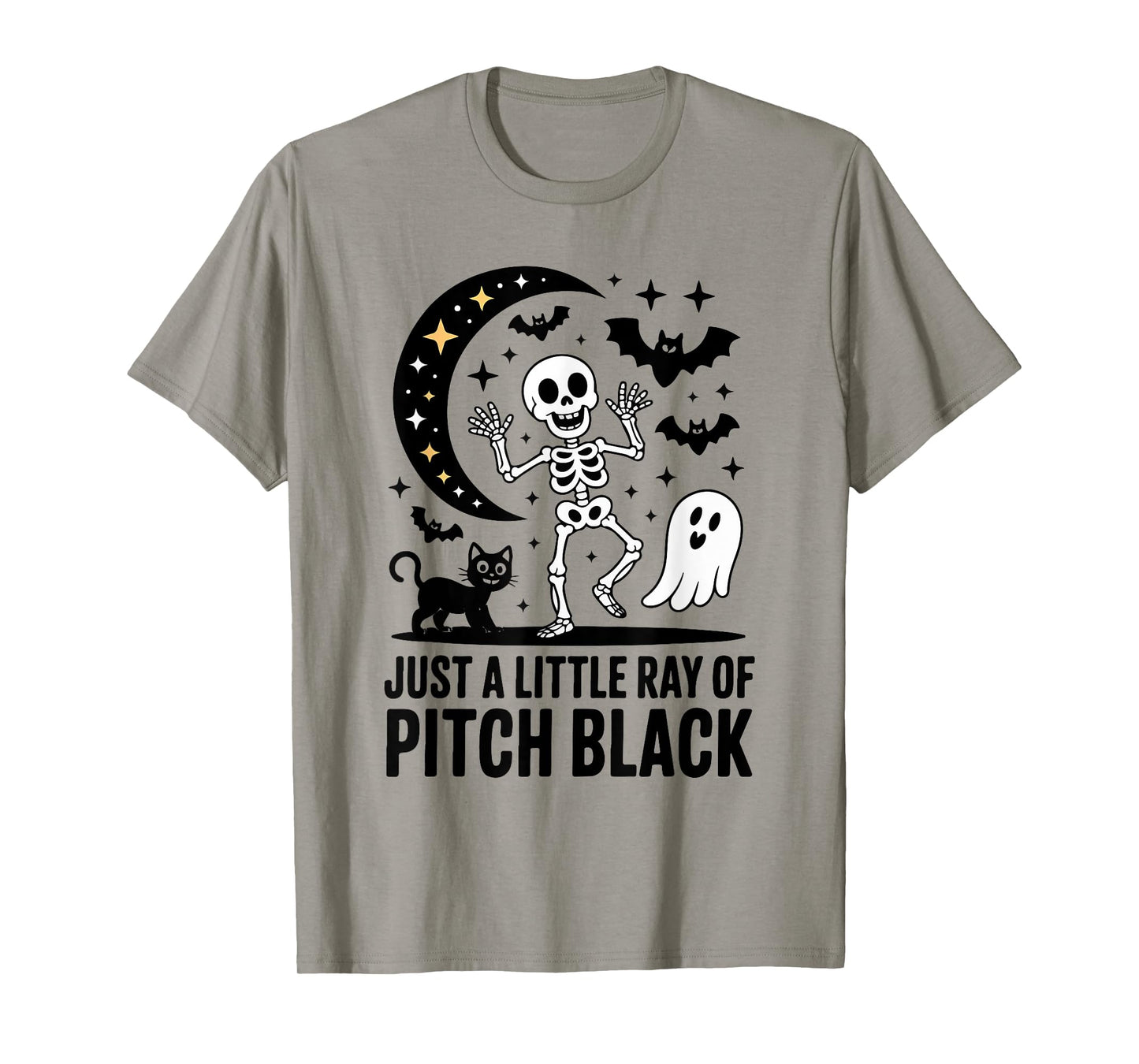 A Little Ray of Pitch Black Funny Halloween Skeleton Ghost T-Shirt