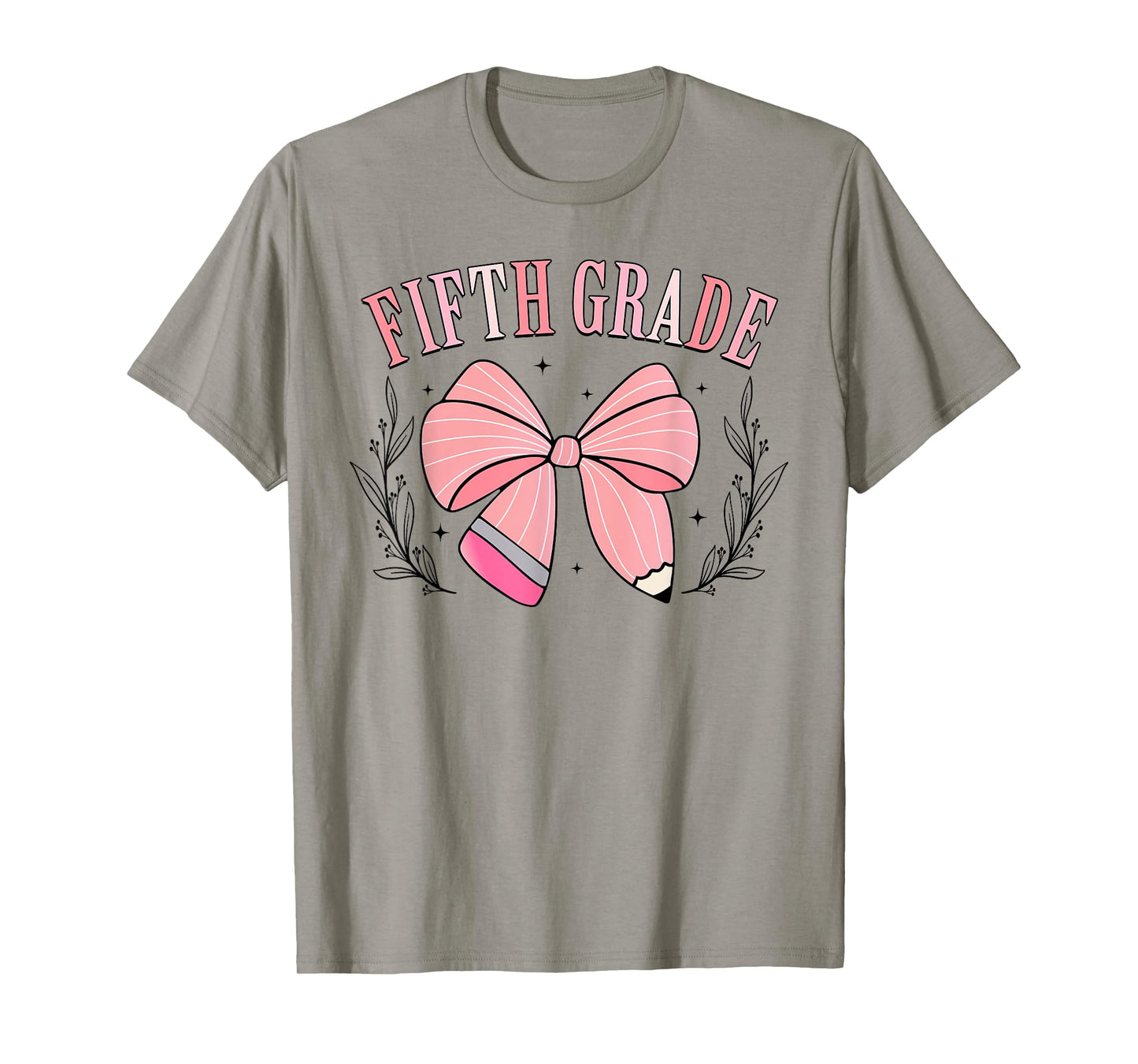 5th Grade Teacher Pencil Coquette Bow Back To School Teacher T-Shirt for Men Women Girls Kids
