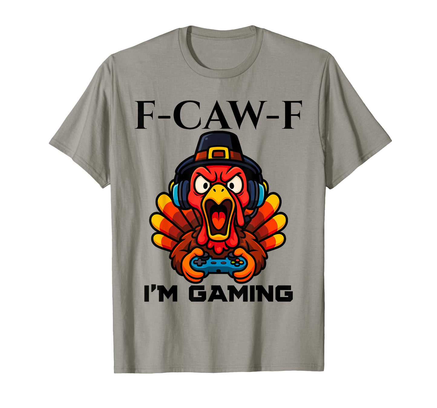 F-CAW-F Funny Turkey Gamer Playing Video Game FCAWF Gaming T-Shirt
