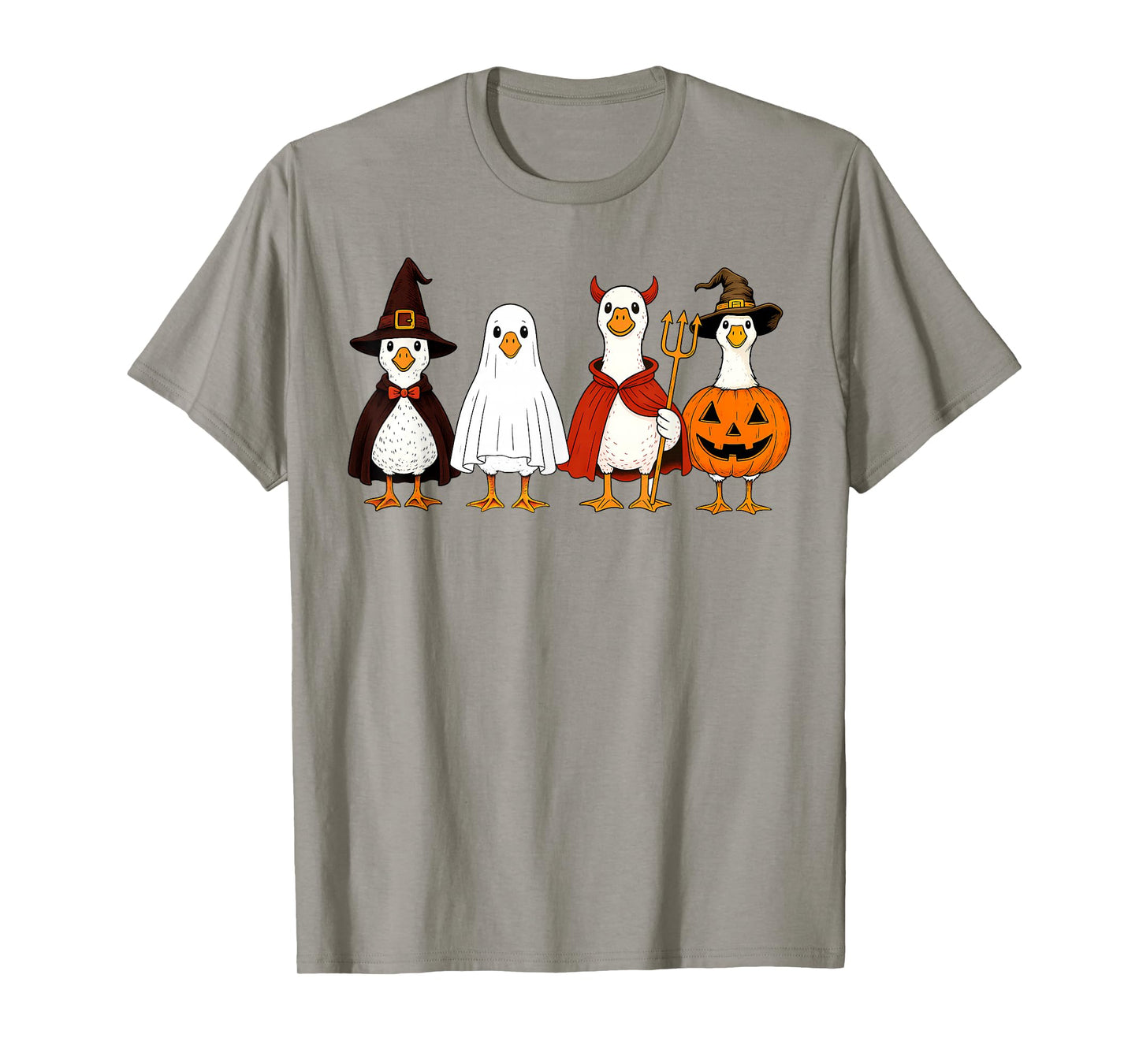 Boo Ghost Goose Halloween Goose Skeleton Funny Halloween T-Shirt