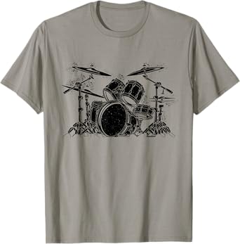Drummer Retro Vintage Drum Set Drumset Drummers Men Drumming T-Shirt
