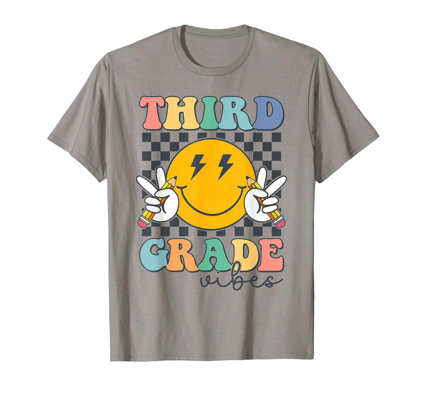 Third Grade Vibes Cute Smile Back To School Groovy Teacher T-Shirt