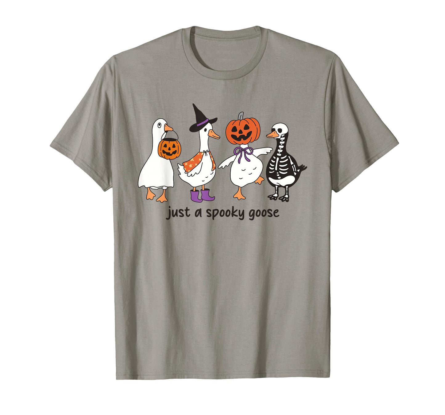 Just a Spooky Goose Funny Halloween Costume Men Women Kids T-Shirt