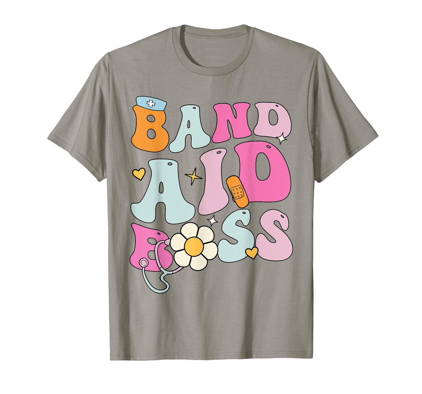 Groovy Band Aid Boss, Cute Back To School Nurse T-Shirt