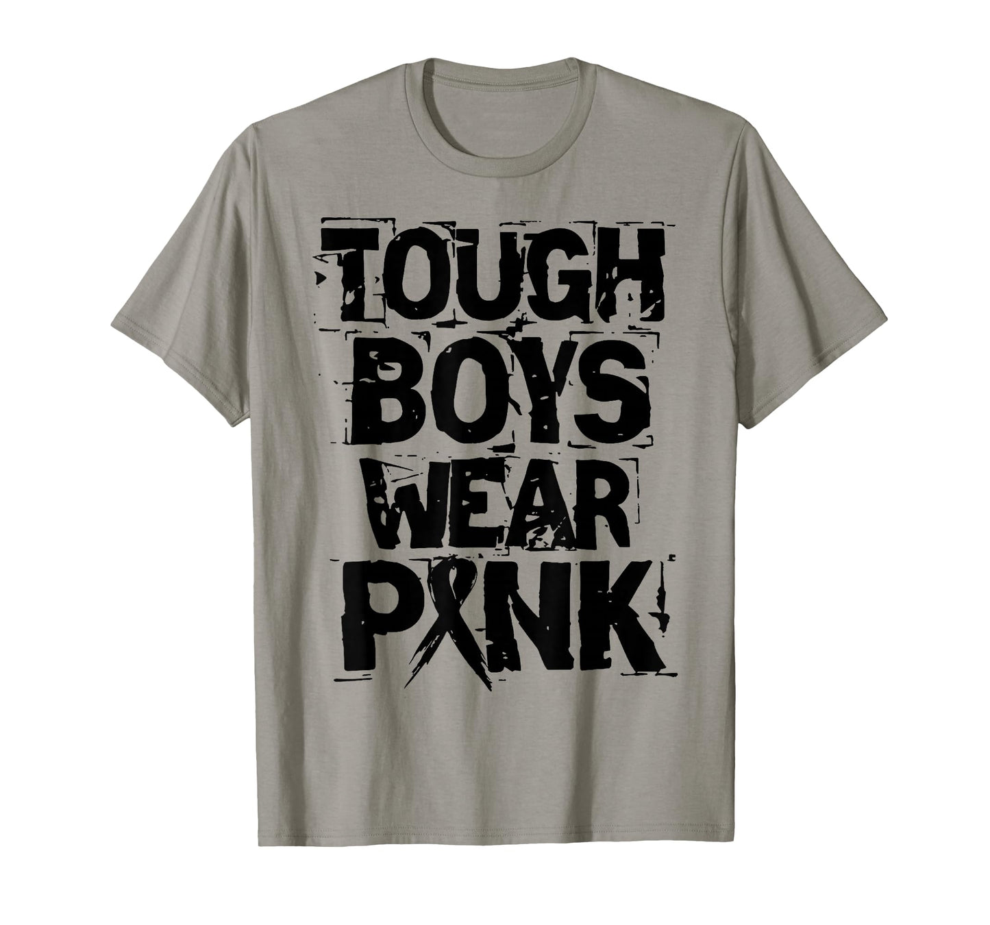 Tough Boys Wear Pink Funny Breast Cancer Awareness Men Kids T-Shirt