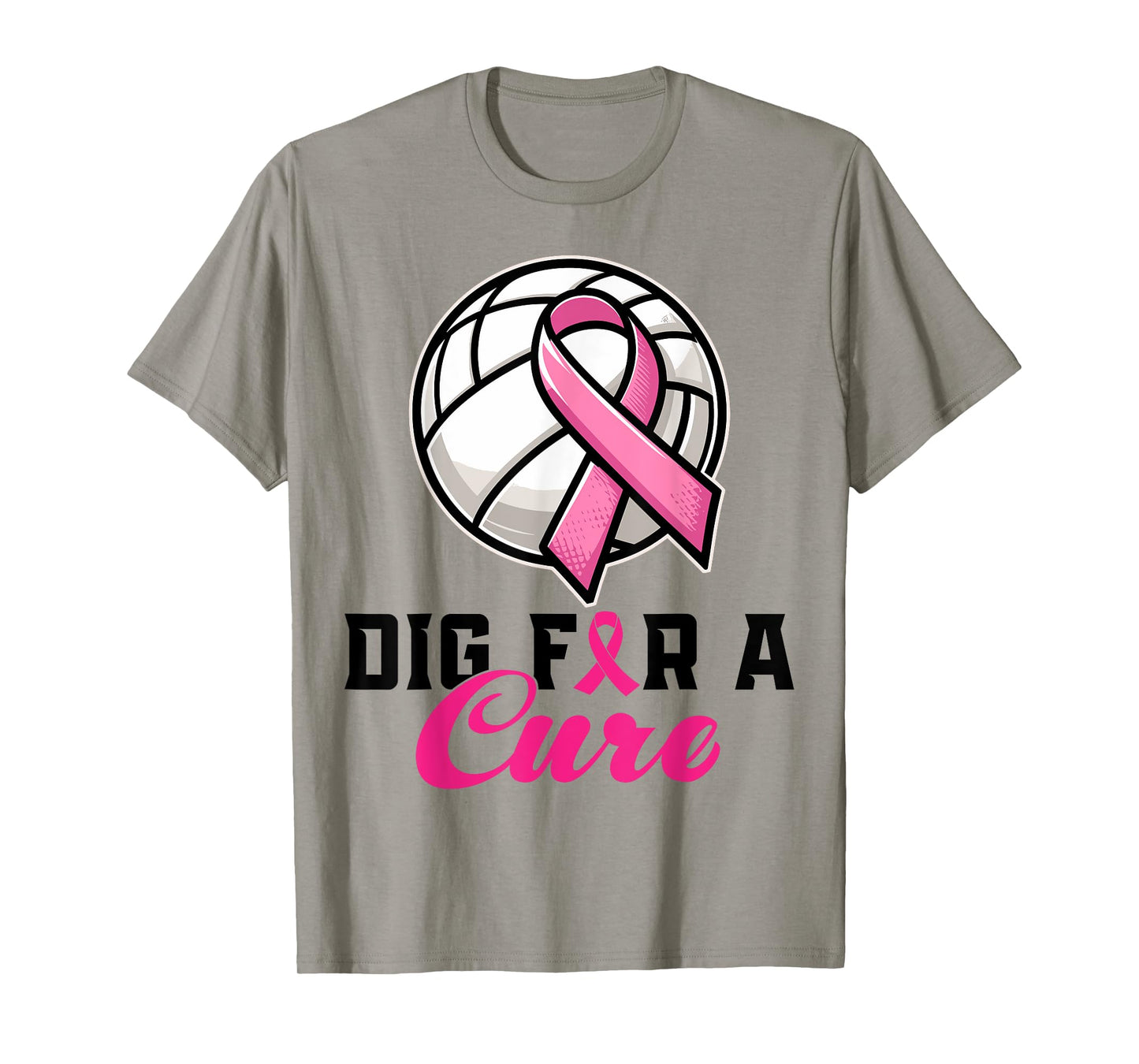Dig For A Cure Breast Cancer Awareness Volleyball Pink T-Shirt