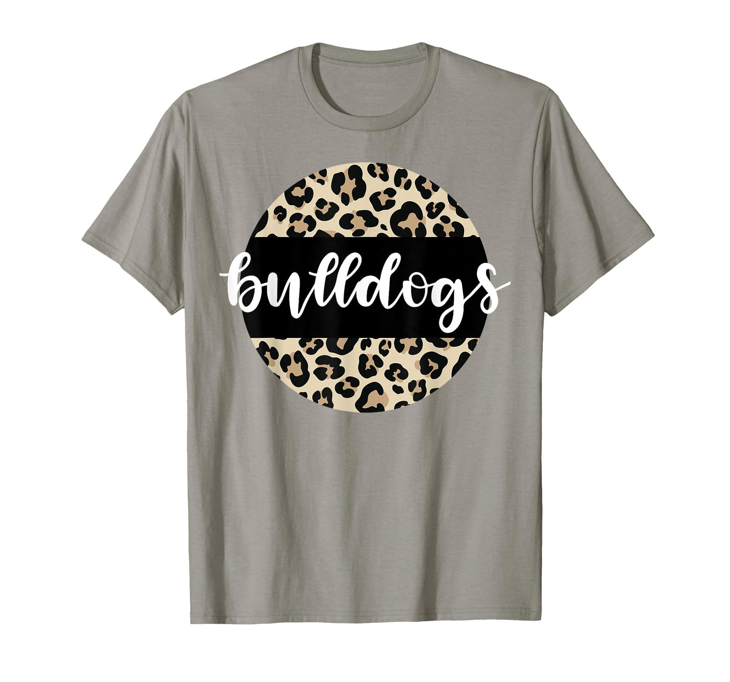 Leopard Print Bulldogs Team Mascot School Spirit Game Night T-Shirt