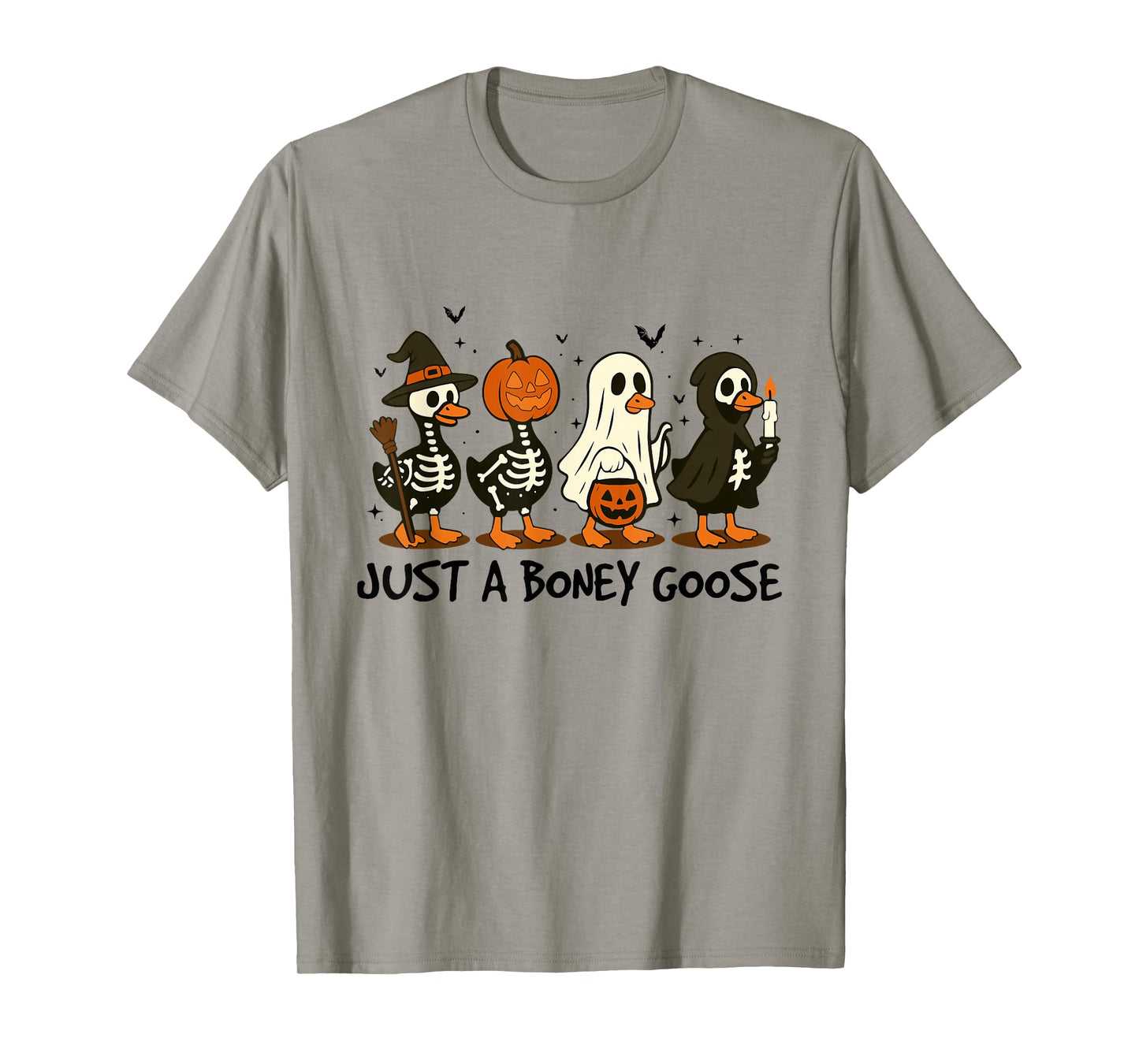 Just A Boney Goose Halloween Skeleton Goose Silly Goose T-Shirt