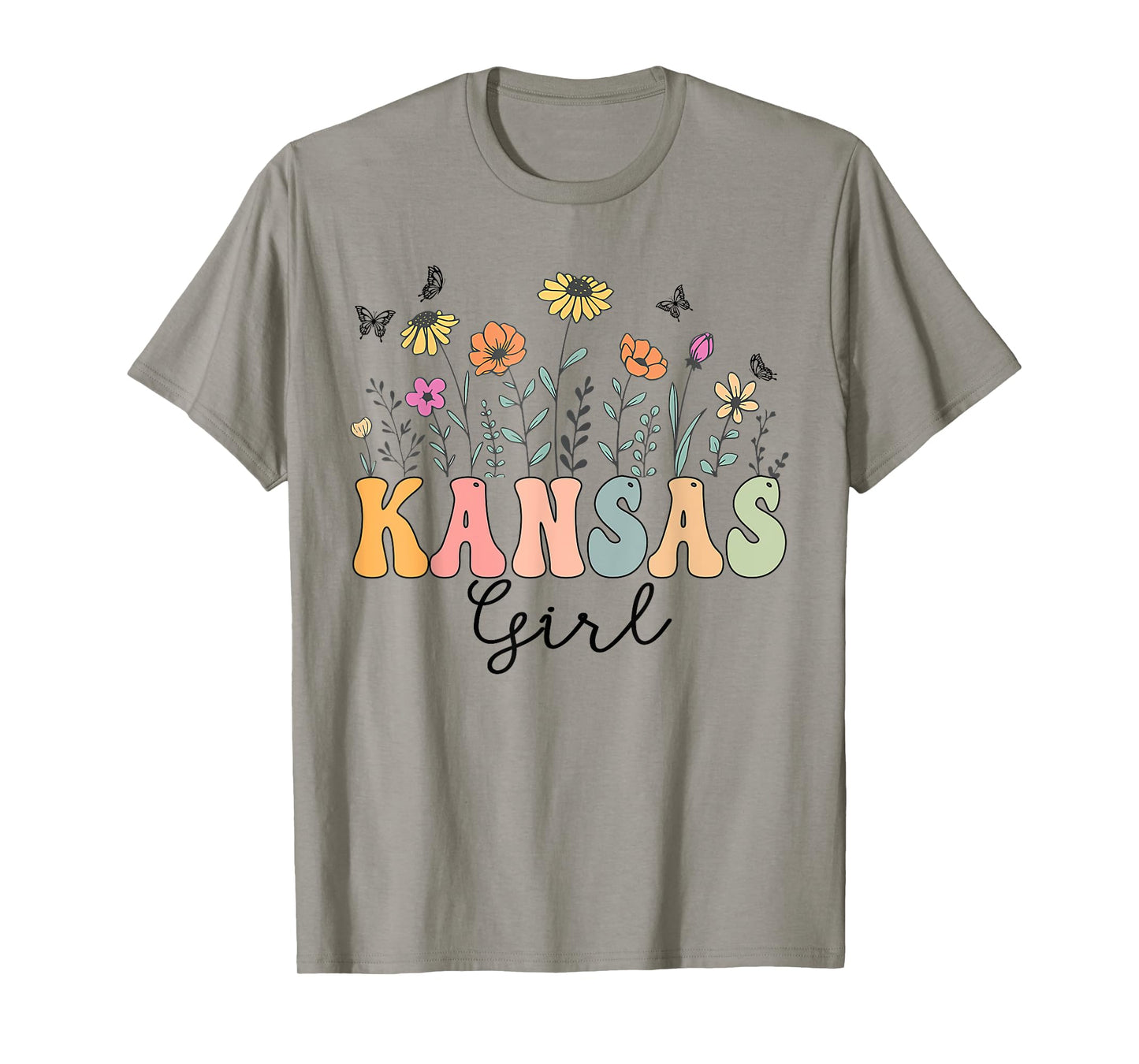 Kansas Girl Wildflower Groovy Kansas Lover T-Shirt