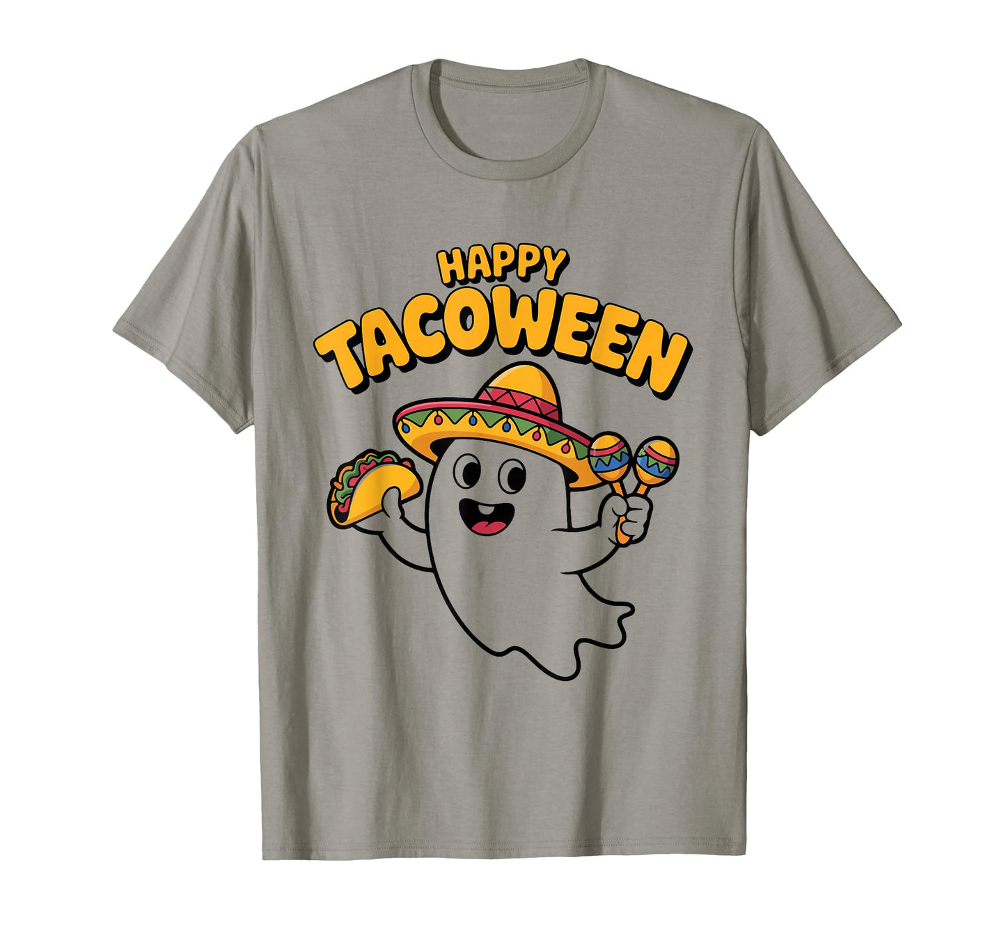 Happy Tacoween Funny Ghost Taco Halloween Costume T-Shirt