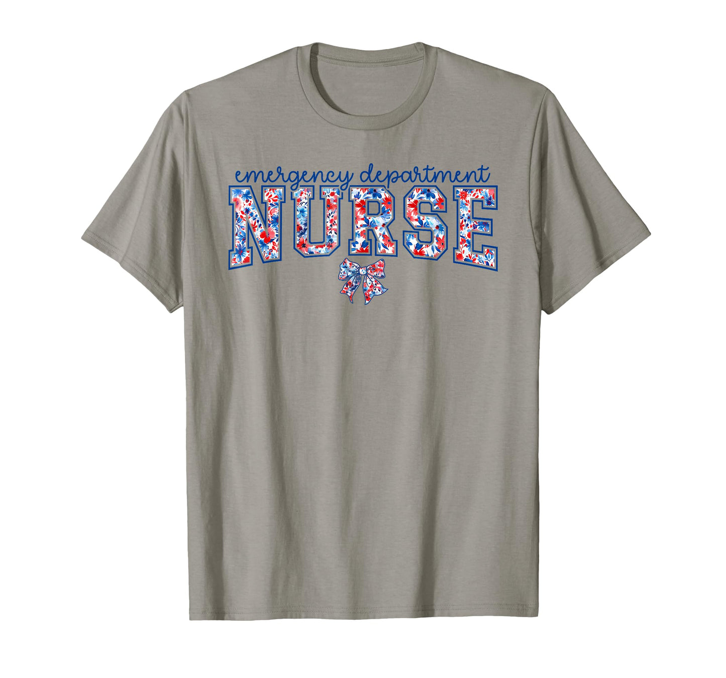 Emergency Department Floral Coquette USA Nurse 4th Of July T-Shirt