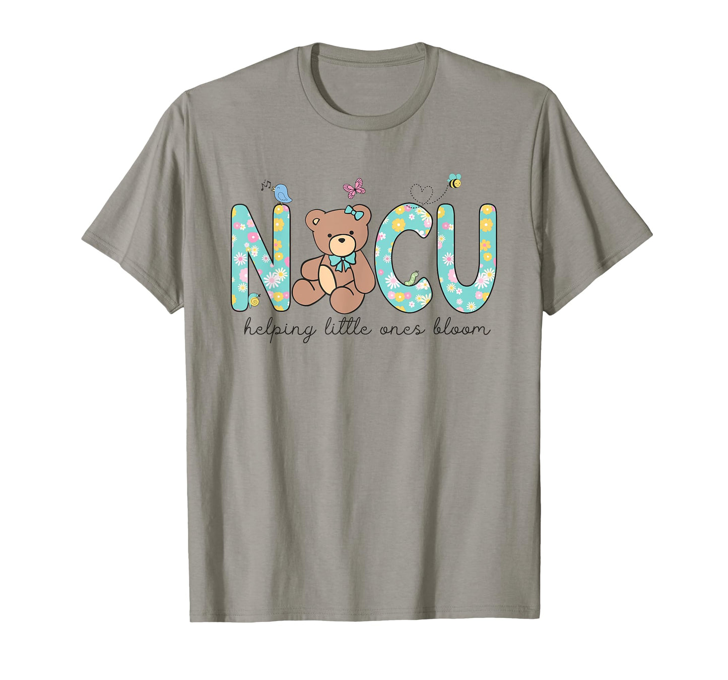 NICU Bear Spring NICU Nurse Helping Little Ones Bloom Work T-Shirt