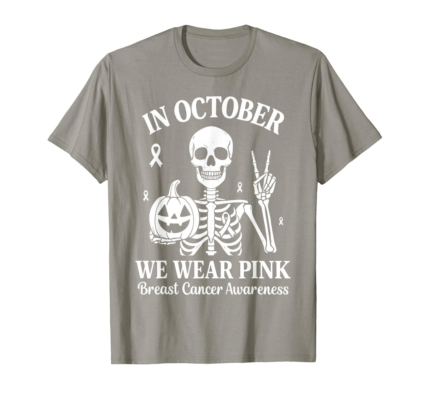 Breast Cancer Women Halloween in October We Wear Pink T-Shirt