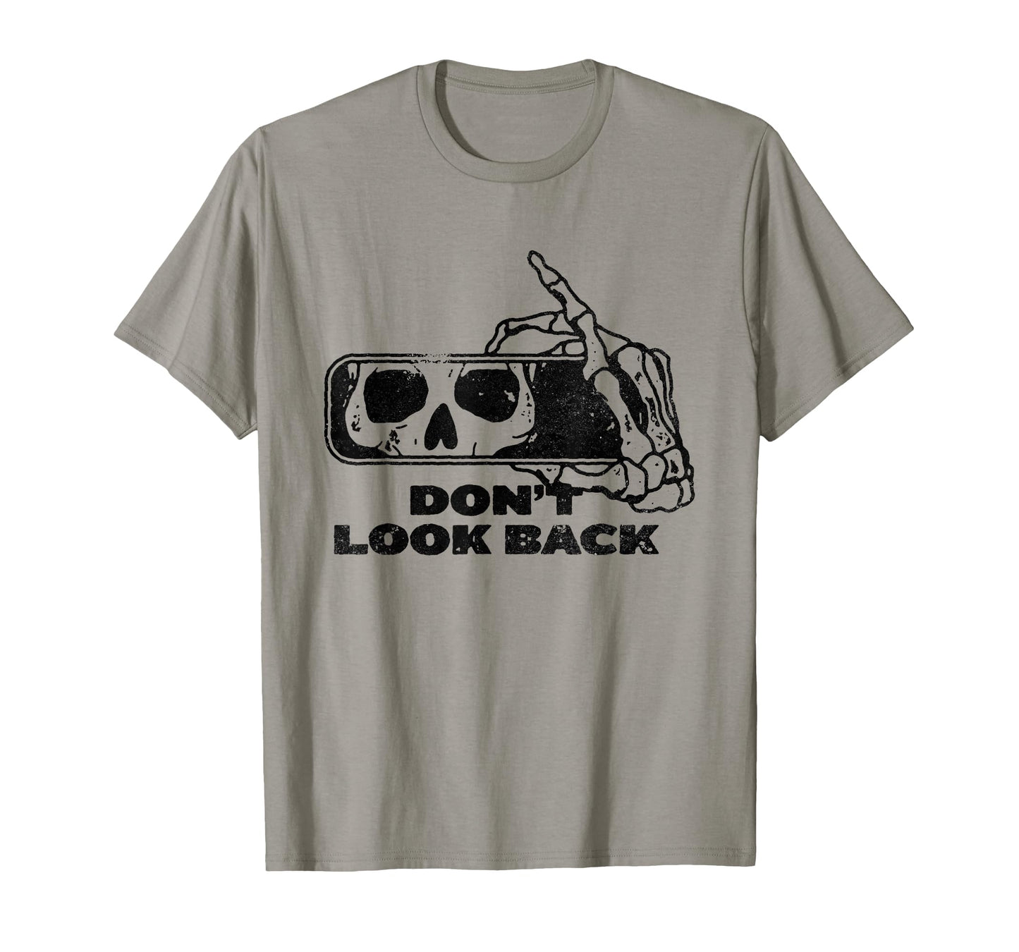 Don't Look Back Skeleton Car Mirror Transparent Halloween T-Shirt