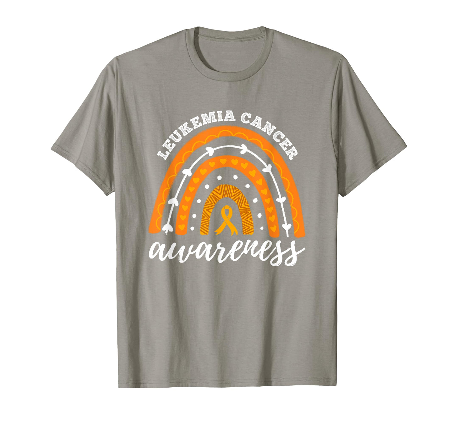 Rainbow Orange Ribbon Leukemia Cancer Awareness T-Shirt