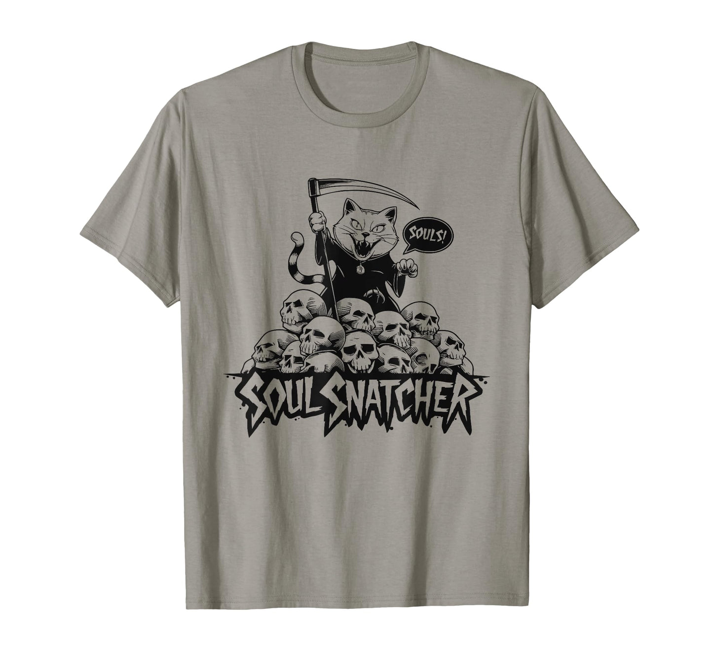 Soul Snatcher Cat Collects Souls Halloween Men Women T-Shirt
