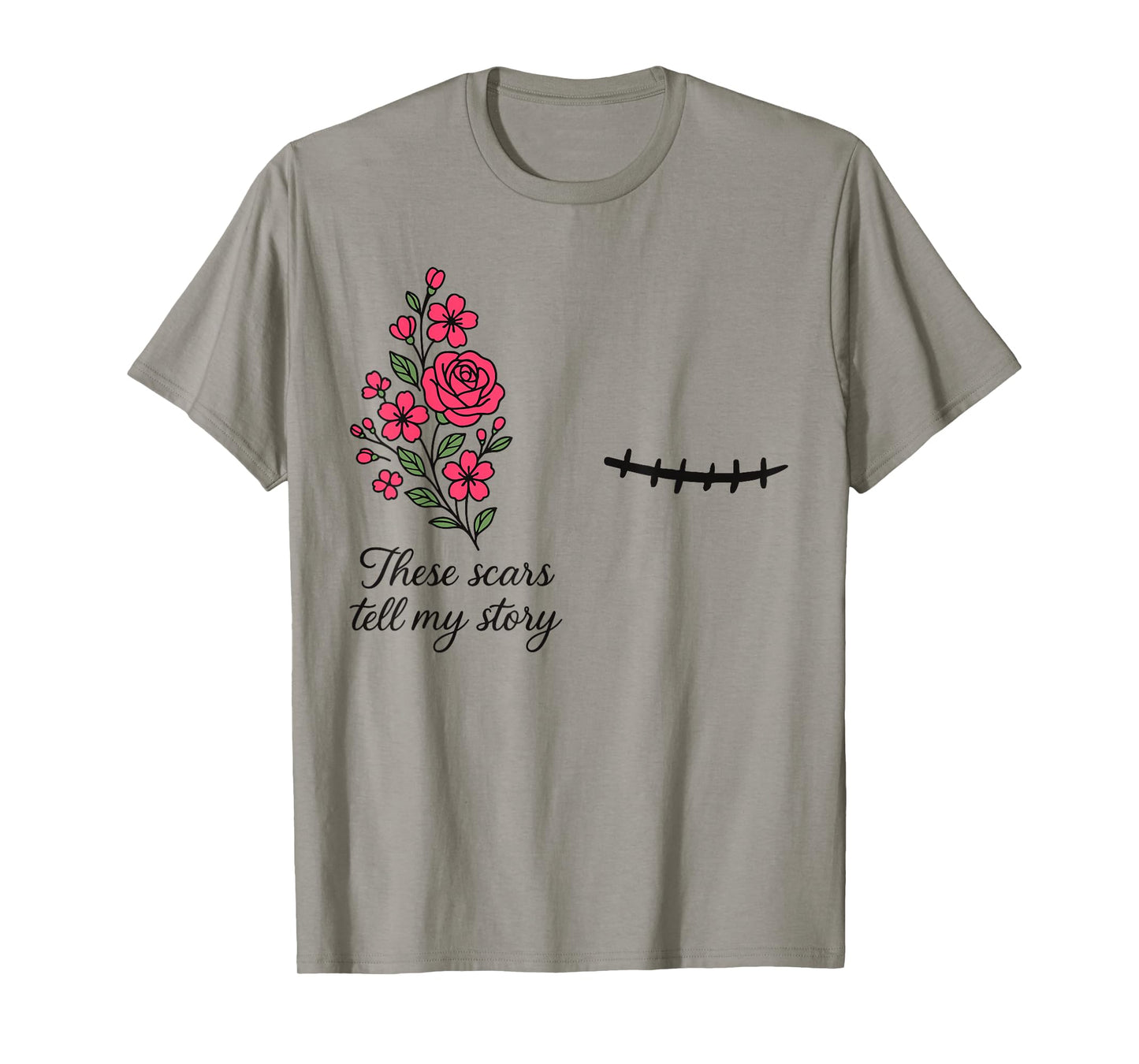Floral Breast Cancer Awareness Left Mastectomy Survivor T-Shirt