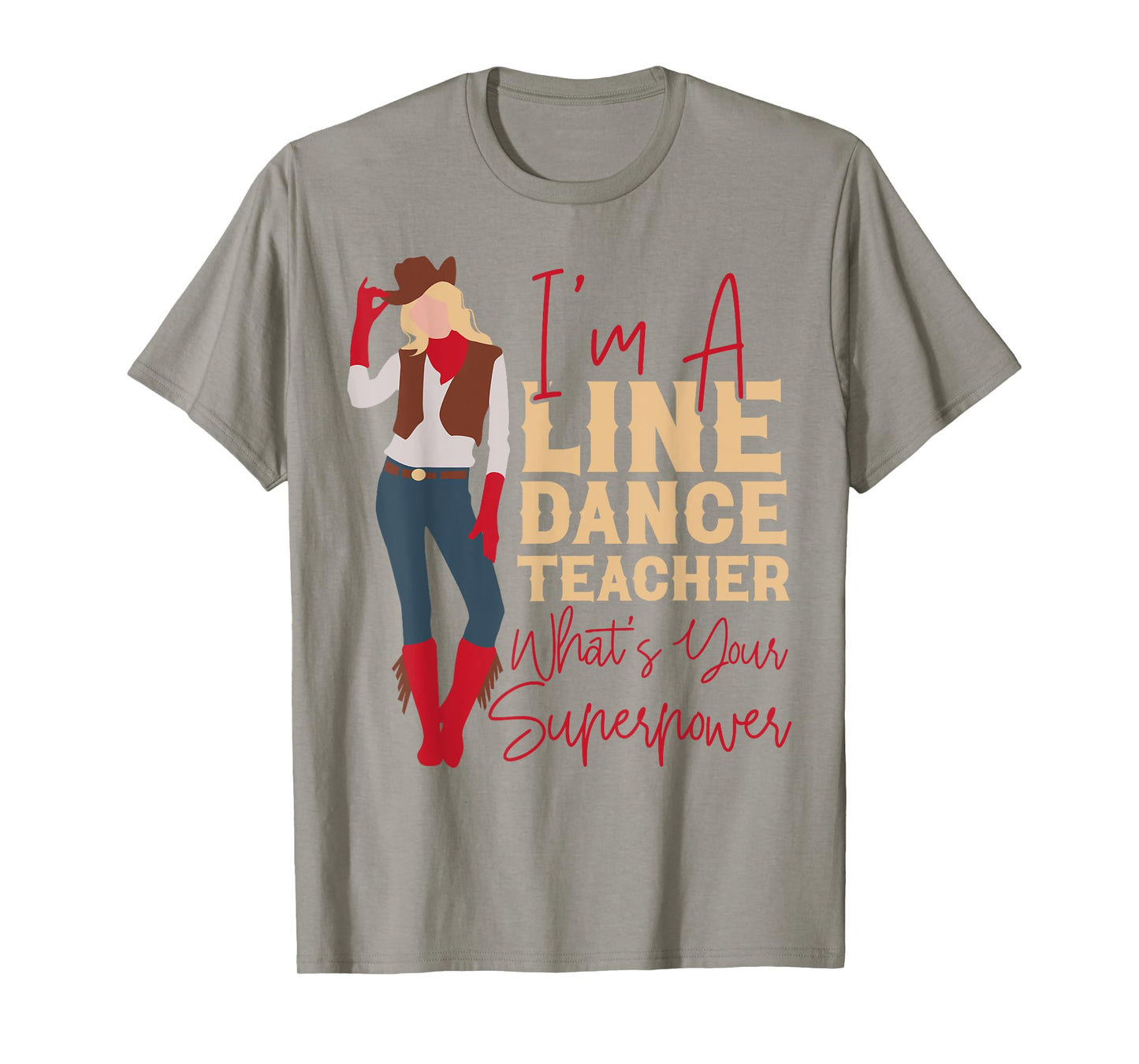 Country Line Dance Dancer HS0 Unisex-Adults White T-Shirt Small