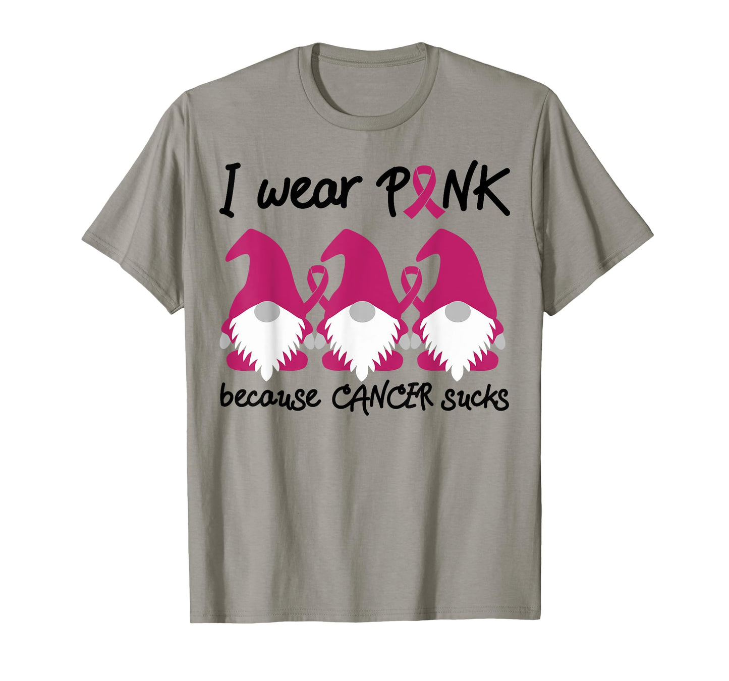 I Wear Pink Because Cancer Sucks Garden Gnomes T-Shirt