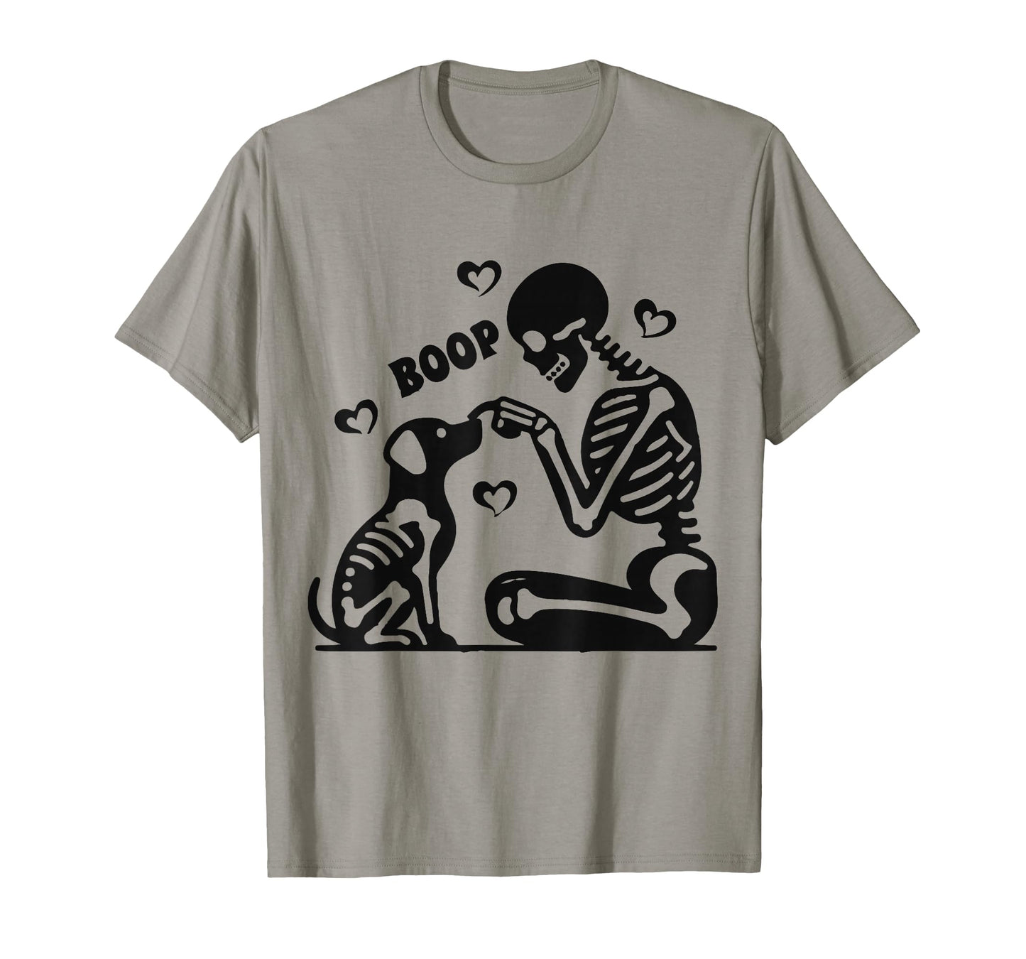 Skeleton Dog Boop Funny Halloween Girl Men Women T-Shirt